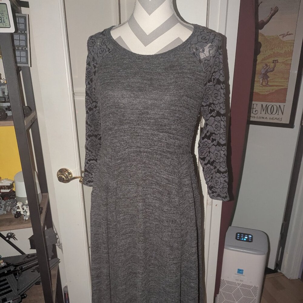 Torrid 00/M/L Midi Super Soft Plush Skater Dress